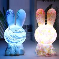 Led Cartoon Rabbit Atmosphere Table Lamp 16 Color Changing Night Light Festival Gifts For Bedroom Living Room