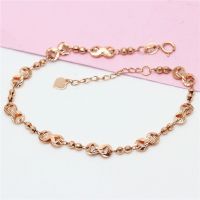 585 purple gold Russian Shiny Hollow bracelet classic 14K rose gold plated 14K jewelry for women exquisite fashion accessories