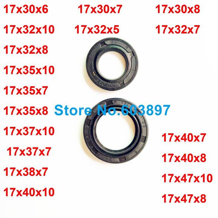 2pcs-tc-nitrile-nbr-skeleton-shaft-seal-rubber-gasket-oil-ring-17x32x5-17x32x7-17x32x8-17x35x8-17x40x10-17x40x7-17x47x10mm