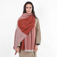 Female Scarf Autumn and Winter New Ladies Imitation Cashmere Scarf Wheat Ear Plaid Warm Woven Tassel Scarf Women Winter