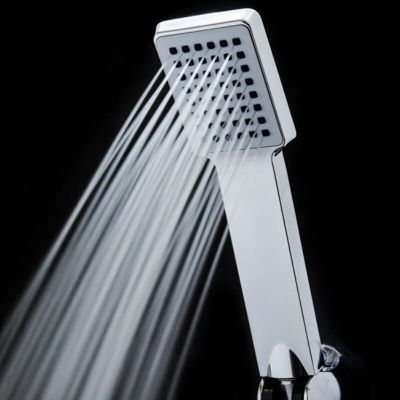 Pressurized Water Saving Shower Head ABS Bathroom Hand Hold Square Shower Water Booster Showerhead Bathroom Accessories Plumbing Valves