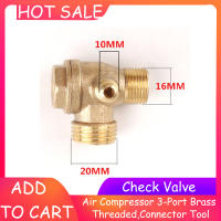 เปลี่ยนเช็ควาล์วอะไหล่ 10*16*20 มม.ทองเหลือง 1PC GOLDคอมเพรสเซอร์ 3-Port CONNECTOR