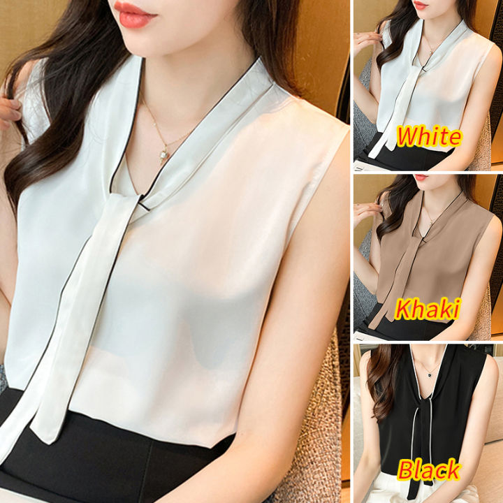 จัดส่งฟรี-fancystyle-vonda-ชุดผู้หญิงคอวีคอวีคอวีแขนกุดอเนกประสงค์เสื้อส่วนบนผ้าหนาธุรกิจสำนักงาน