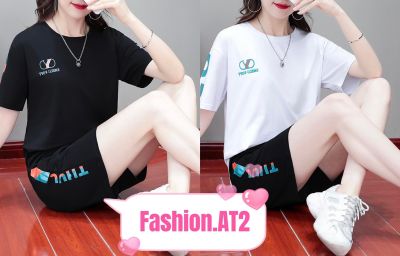 🌈 Fashion.AT2 ✨ รุ่นใหม่ ชุดเซ็ตแฟชั่นชุดกีฬาผู้หญิงฤดูร้อน เนื้อผ้านิ่ม สวมใส่สบาย ✨