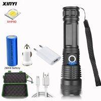 30000 lumen xhp50 most powerful flashlight usb Zoomable LED torch xhp50 18650 Rechargeable battery for hunting Camping Outdoor