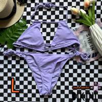 ? SHEIN BIKINI ชุดว่ายน้ำแฟชั่น ชุดว่ายน้ำสีม่วง พร้อมส่งจากไทย LIGHT PURPLE SIZE L #SHPUR0062