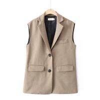 【มีไซส์ใหญ่】Plus Size Womens Officewear Vests Casual V-neck Button Up Jackets