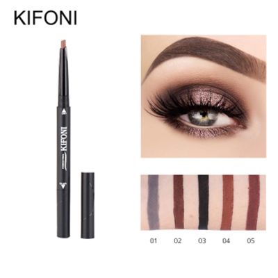 KIFONI 5 Colors Eyebrow Pencil Natural Waterproof Rotating Automatic Eyeliner Eye Brow Pencil with Brush Beauty Cosmetic Tool