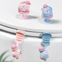 ✢✧☜ 3D Cartoon Toilet Lid Lifter Seat Handle Set Holder Toilet Lid Lift Tool Seat Ring Flapper Bathroom Sanitary Closestool Holder