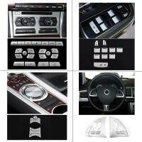 For Jaguar XF Accessories Removable Aluminum Alloy Steering Wheel Multifunction Button Stickers Silver Tuning Car Accessories