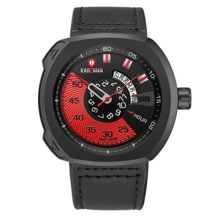 kademan-quartz-mens-watches-creative-design-man-wristwatch-red-dial-black-leather-strap-calendar-waterproof-male-clock