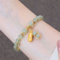 Good Peanut Double Chain Imitation Jade Bracelet Retro Style Ancient Elegant Hand Ornaments Girls Bracelet Gift