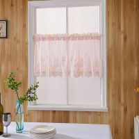 VISCIA Valance Jacquard กาแฟในห้องนั่งเล่นห้องนอนสำหรับประตูตู้เก็บของผ้าม่านหน้าต่างผ้าม่านหน้าต่างการตกแต่งบ้านผ้าม่านแบบสั้น