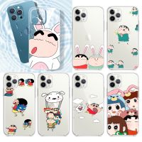 (Worry free)  Boy Crayon Shin Chan การ์ตูนสำหรับ iPhone 13 12 11 Pro Max Mini XS Max X XR 6S 6 7 8 Plus 5S TPU Soft Transparent เคสโทรศัพท์