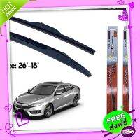 ส่งฟรี เก็บปลายทาง ที่ปัดน้ำฝน ใบปัดน้ำฝน ซิลิโคน ตรงรุ่น Honda Civic 2016 FK FC ไซส์ 26-18 ยี่ห้อ Diamond กล่องแดง