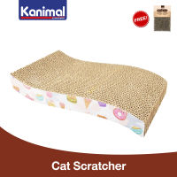 Kanimal Cat Toy ของเล่นแมว ที่ลับเล็บแมว คลื่นกระดานบาง สำหรับแมว Size S ขนาด 38x21x2.3 ซม. ฟรี! Catnip กัญชาแมว