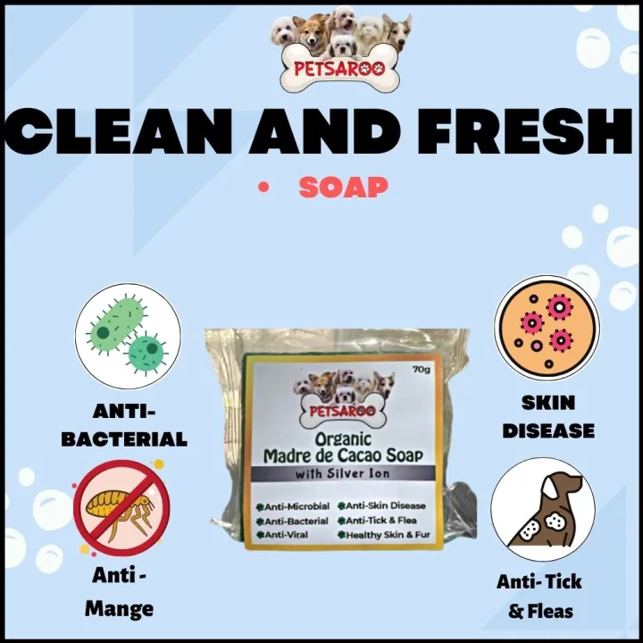 PetsaroO Dog 100 Organic Madre De Cacao SOAP And Silver Ion petsaroo-dog-100-organic-madre-de-cacao-soap-and-silver-ion