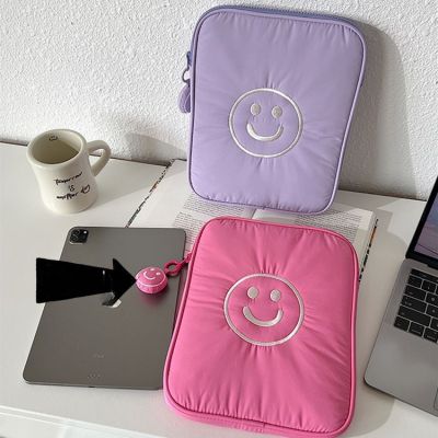 [ไม่มีจี้] กระเป๋าแท็บเล็ต PC ปักลายหน้ายิ้มน่ารัก เรียบง่าย สําหรับ Apple iPad 11 นิ้ว