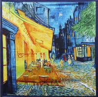 90*90cm Luxury nd Women Silk Scarfs Van Gogh Painting Square Scarves Spring Summer Shawls For Ladies2023