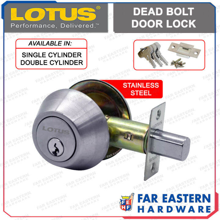 Lotus Deadbolt Door Lock Single Double Cylinder Dead Bolt Stainless Steel Us32d Lazada Ph 4941