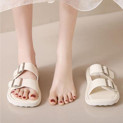 รองเท้าแตะกันลื่นสำหรับผู้หญิง,รองเท้าแตะผู้หญิงแบบพื้นบางฤดูร้อนสำหรับใส่ริมชายหาด