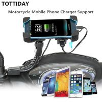 Motorcycle Mobile Phone Holder For Iphone 14 13 12 11 XR E-Bicycle Rear View Mirror Smartphone Support GPS Scooter Charger