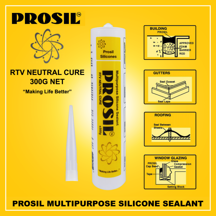 Prosil Multipurpose Silicone Sealant Neutral Cure Non Acidic 300G Clear
