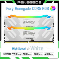 Kingston Memory Fury Renegade DDR5 RGB สีขาวความเร็วสูง6000 6400 6800 7200 MHz 16GB 32GB In AMD CPU Gaming เมนบอร์ด Ram