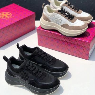 2023 new Tory Burch Tory Adventure Nylon suede leather stitching platform sneakers