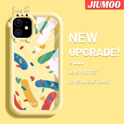 เคส JIUMOO สำหรับ iPhone 11 11 Pro 11 Pro Max เคสลายการ์ตูนแฟชั่นสีสันสดใสลายกราฟฟิตีที่สร้างสรรค์เคสซิลิโคนนิ่มเคสโทรศัพท์โปร่งใสป้องกันเลนส์กล้องลายสัตว์ประหลาดน้อยกันกระแทก