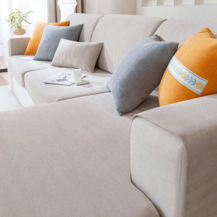 Cotton Elastic Sofa Slipcover L Shape Corner Couch Cover 1/2/3/4 Seater