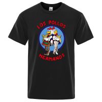 เสื้อยืดโอเวอร์ไซส์Lyzh เสื้อยืดแขนสั้น พิมพ์ลาย LOS POLLOS Hermanos แฟชั่นฤดูร้อน สําหรับผู้ชาย 2023S-4XL  C7YC