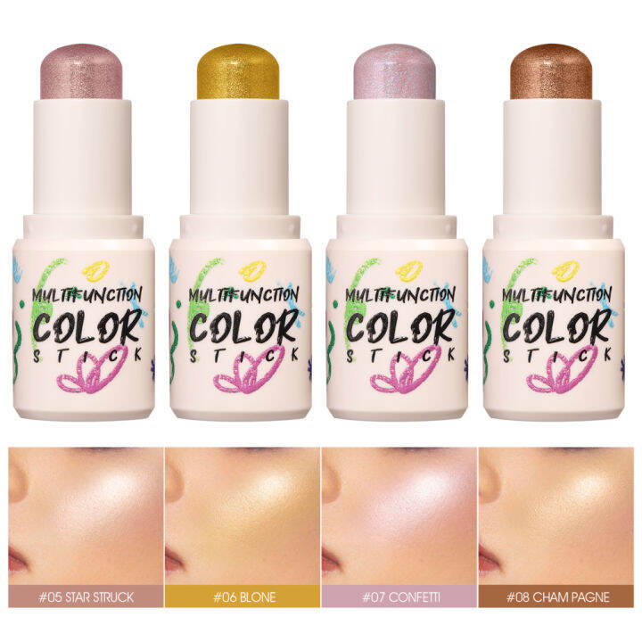 Tattie LANGMANNI Highlighter Monokromatik Stik Gloss Tinggi Kilau