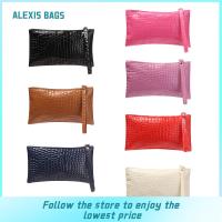 ALEXIS กระเป๋าผู้หญิงเหรียญหนัง PU กระเป๋าธนบัตรสีล้วนกระเป๋า Tas Kosmetik กระเป๋าคลัทช์หิ้วโทรศัพท์