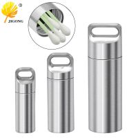 304 Stainless Steel Waterproof Mini Seal Pot Pills Portable Container Sealed Can Storage Bottles Keychain Storage Boxes