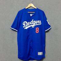 High quality olive clothing LA Dodgers short-sleeved baseball uniform mens widened plus size hiphop jersey oversize hip-hop sportswear tide