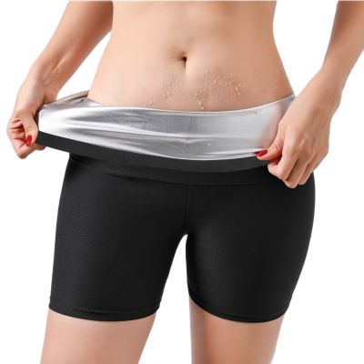 【CW】 Women Sauna Pants Thermo Sweat Leggings Slimming Body Shaper Tummy Control Fitness Workout Suit Waist Trainer Slimming Shorts