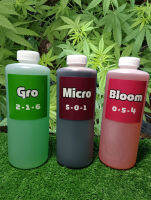 Grow Micro Bloom ปุ๋ยเซ็ตธาตุอาหารหลักสำหรับพืชทุกชนิด( มีคู่มือการใช้งาน Feed Chart )400ml.