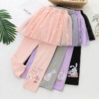 [COD] 2023 Korean version of Xingdailu childrens new spring and autumn culottes net gauze fake two-piece cartoon printing tide