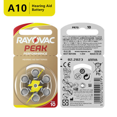 2021RAYOVAC PEAK 60 x Hearing Aid Batteries A10 10A ZA10 10 S10, 60 PCS Hearing Aid Batteries Zinc Air 10A10