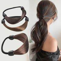 【CW】 Lifelike Wig Braided Hair Band for Pigtail Type Rubber Bands Korean Extension Ponytail Holder