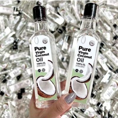 แพ็คเกจใหม่ Pure virgin coconut oil เพียวเวอร์จิ้นน้ำมันมะพร้าวสกัดเย็น น้ำมันมะพร้าวบริสุทธิ์ 100% ขนาด 250 ML.