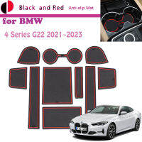 ยางประตู Groove Mat สำหรับ BMW 4 Series BMW4 G22 2021 2022 2023ถ้วยเบาะ Gate Storage Slot Coaster Dust-Proof สติกเกอร์ Auto