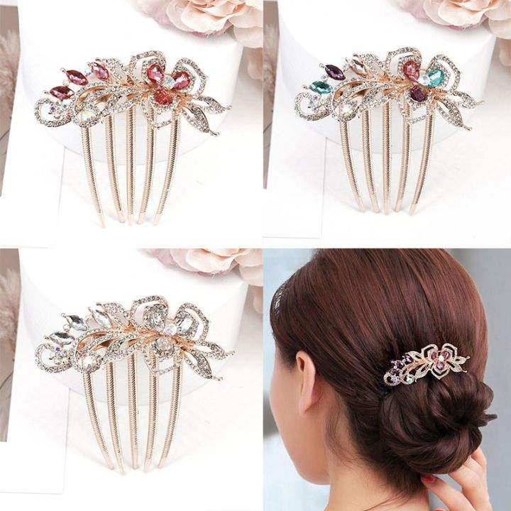 new-korean-fashion-adult-hair-accessories-exquisite-colorful-rhinestone-flower-headdress