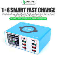 พอร์ตชาร์จ อ่านกระแส USB RELIFE RL-304S สามารถชาร์จแบบWalletไร้สายได้ MULTIFUNCTIONAL DIGITAL DISPLAY 8 PORT CHARGER