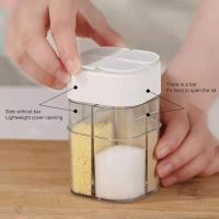 【CC】 Spice Jars With Cover Plastic Moisture-proof Tins Seasoning Storage Containers 4 In 1 Household Bottle