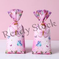 【hot sale】 ✻❆ B41 20pcs Pink Butterfly Candy Bags Biscuit Loot Bags for Kids Girl Birthday Party Decorations Wedding Baby Shower Party Bag