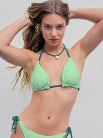 Cider Halter Reversible Ruched Triangle Bikini Top