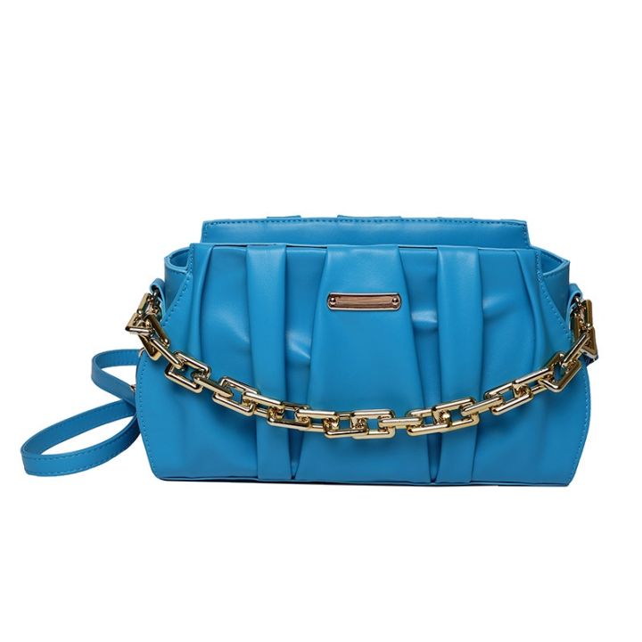 cod-2022-pure-pleated-chain-personality-new-simple-womens-bag-shoulder-messenger-buckle