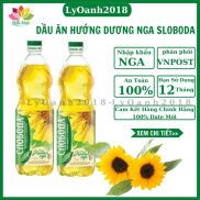 Dầu ăn hướng dương Nga Sloboda 1 lít nắp xanh nhập khẩu nguyên chai